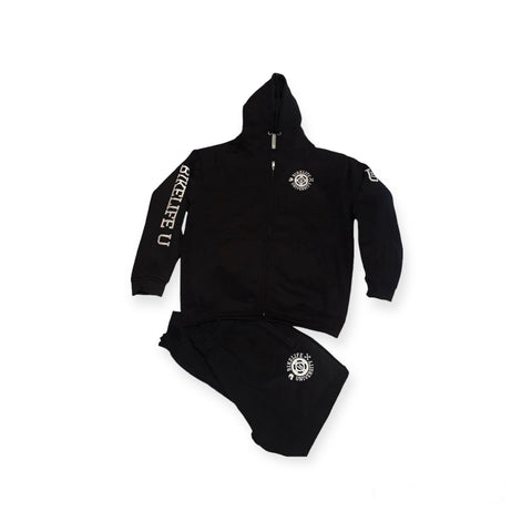 KONG zip up jogging suit Black w/ white