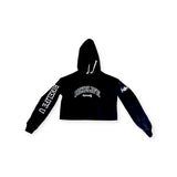 Varsity cropped hoodie Black & white