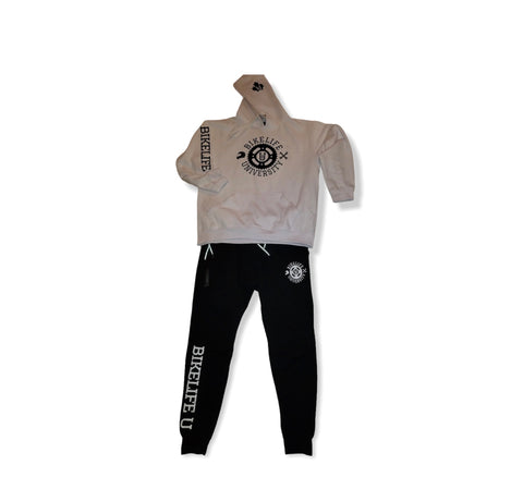 Offset jogging suit Black and white