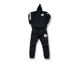 Bikelifer zip up Jogging suit Black w/ white