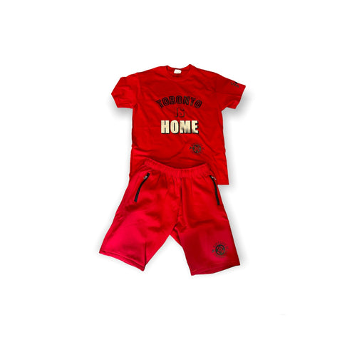 Toronto is home shorts set Red w/ black