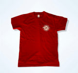 Mens Simple Tee Red w/ white