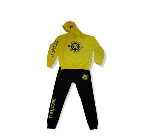 Offset jogging suit Black & neon yellow.