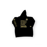 The streets hoodie Black w/ gold