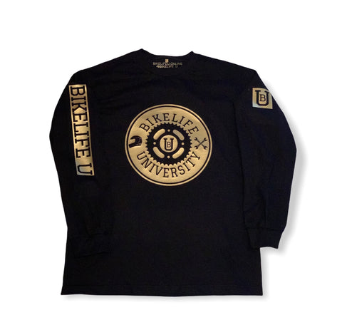 Classic long sleeve tee   Black w/ gold