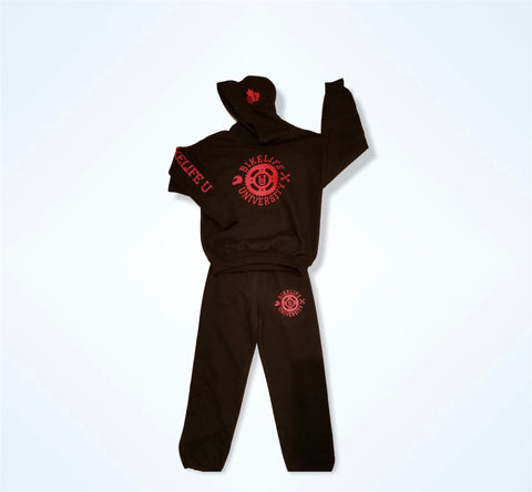 Kids  jogging suit   Black w/ red