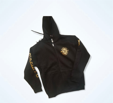 KONG zip up hoodie Black w/ gold