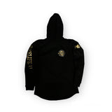 Posse Scoop bottom hoodie Black & gold
