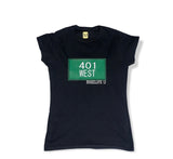 Womens 401 West tee Black