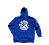 JT zip up hoodie Royal blue w/ white