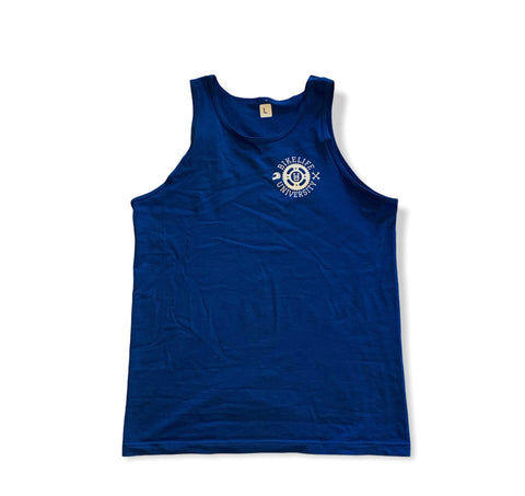 Men simple tank top Royal blue w/ white)