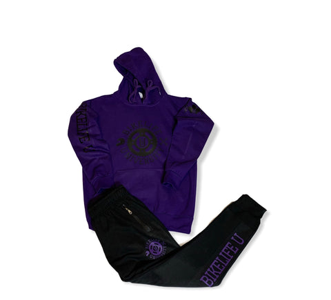 Offset jogging suit Black and purple