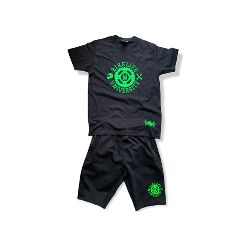 Original joggers shorts set Black w/ neon green