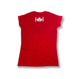 Women simple tee Red w/ white