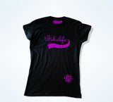 Women Team spirit tee Black & purple