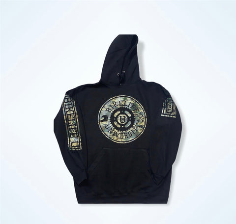 Classic hoodie Black w/ camouflage