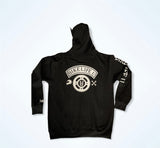The streets hoodie   Black w/ white