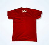 Mens Simple Tee Red w/ white