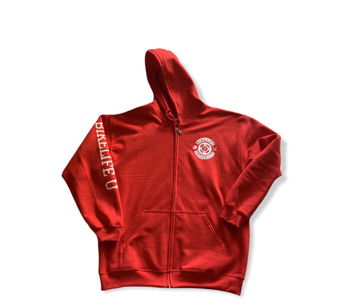 JT zip up hoodie Red w/ white