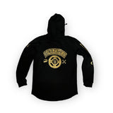 Posse Scoop bottom hoodie Black & gold