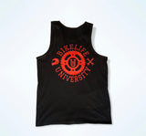 Mens Team spirit tank top   Black w/ red & white