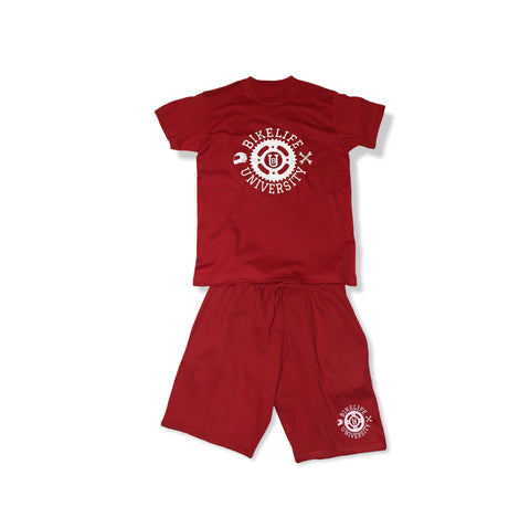 Original jogger shorts set Red w/ white