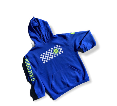 Racing strip hoodie Royal blue