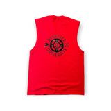 Kong tee (sleeveless) Red w/ black
