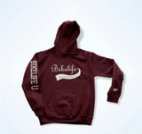 Team spirit hoodie Burgundy w/ white