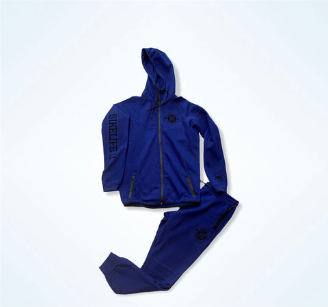 Berger jogging suit   royal blue w/ black