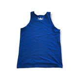 Men simple tank top Royal blue w/ white)