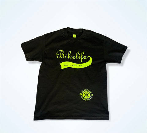 Team Spirit tee Black w/ neon yellow