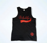 Mens Team spirit tank top   Black w/ red & white