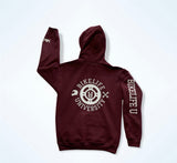 Team spirit hoodie Burgundy w/ white