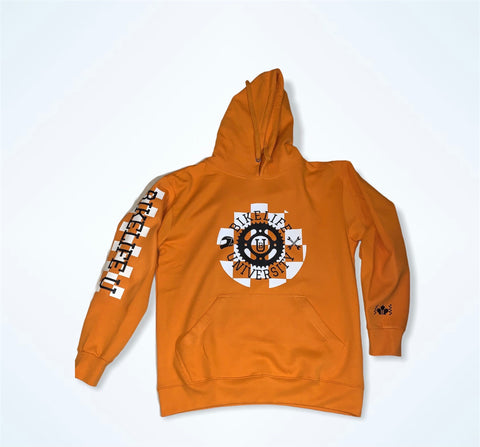 Motorsport hoodie Orange w/ black