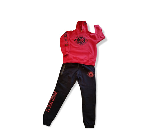 Offset jogging suit Red and black