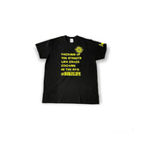 Streets tee Black w/ neon yellow