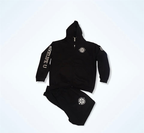 KONG zip up jogging suit Black w/ white