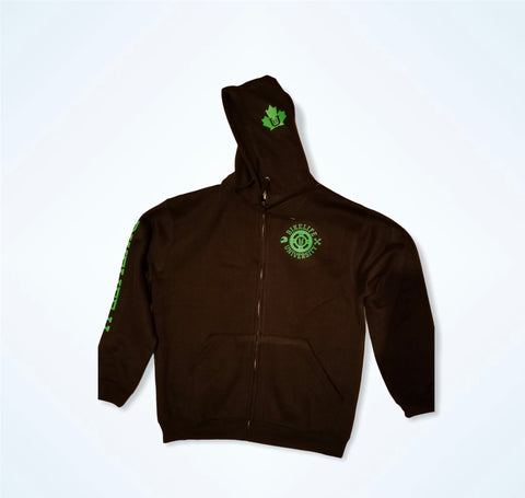 KONG zip up hoodie Black w/ neon green